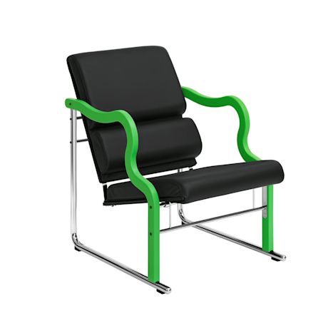 Experiment Lounge Chair, 501 / Green / Black Leather (UK)
