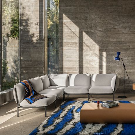 Kumo Corner Sofa Left with Armrest, Porcelain (UK)