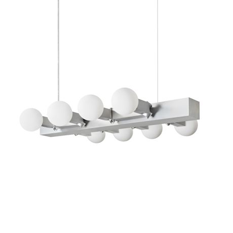 Knuckle Linear Chandelier, Brushed Aluminum