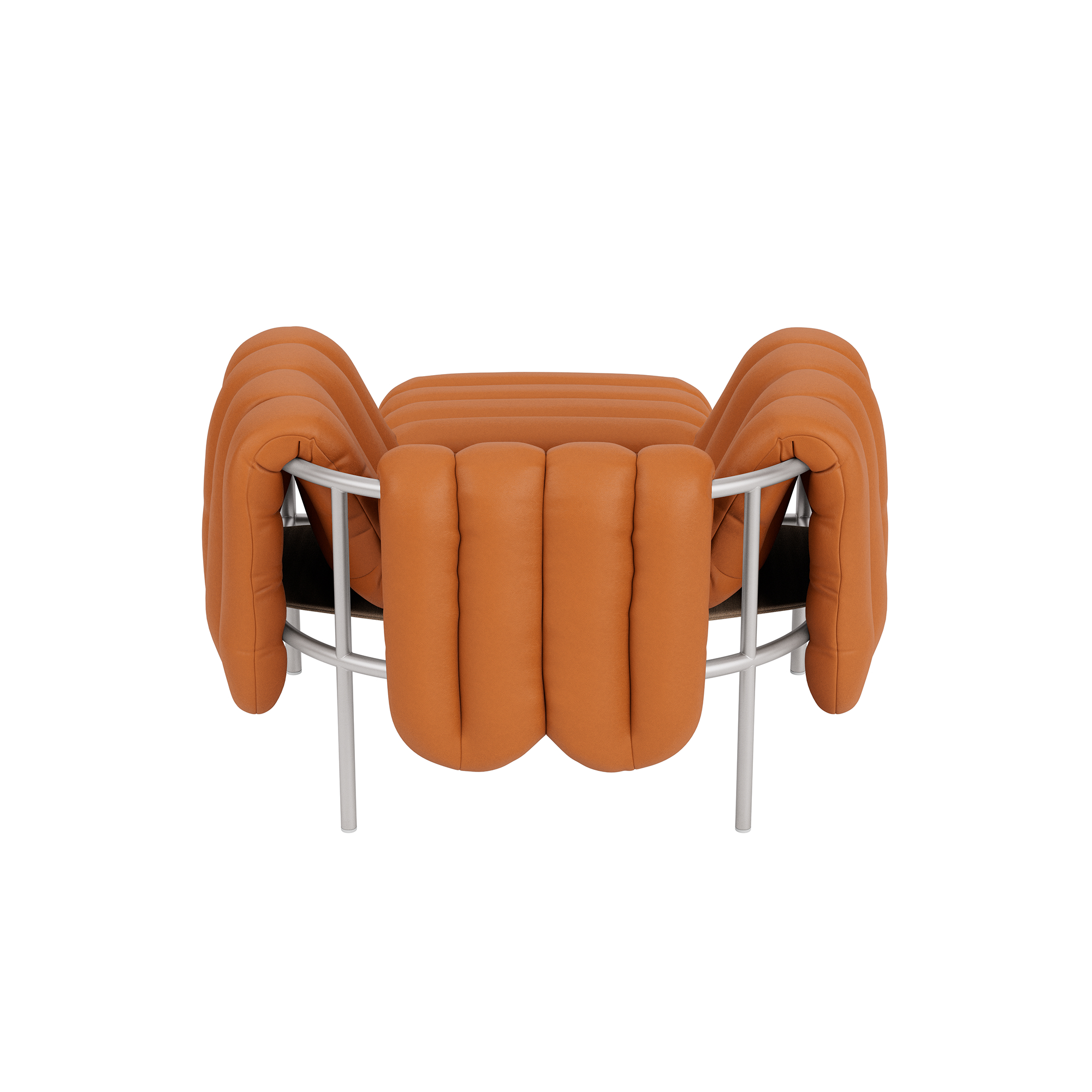 Puffy Lounge Chair + Ottoman, Elmosoft Leather 54035 / Stainless (UK), Art. no. 90313 (image 5)