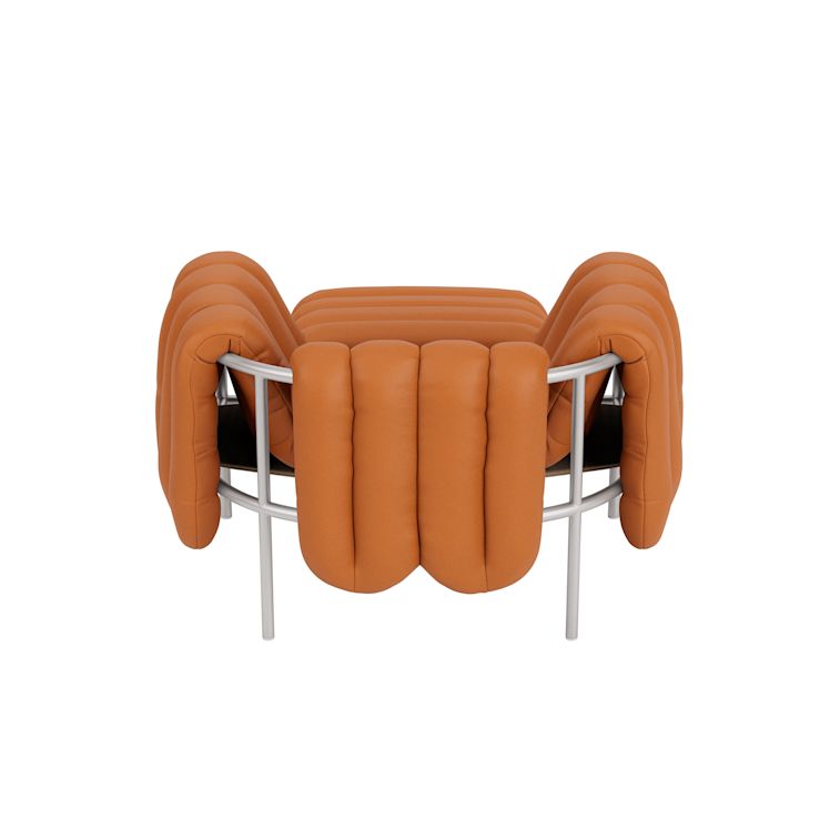 Puffy Lounge Chair + Ottoman, Elmosoft Leather 54035 / Stainless (UK), Art. no. 90313 (image 5)
