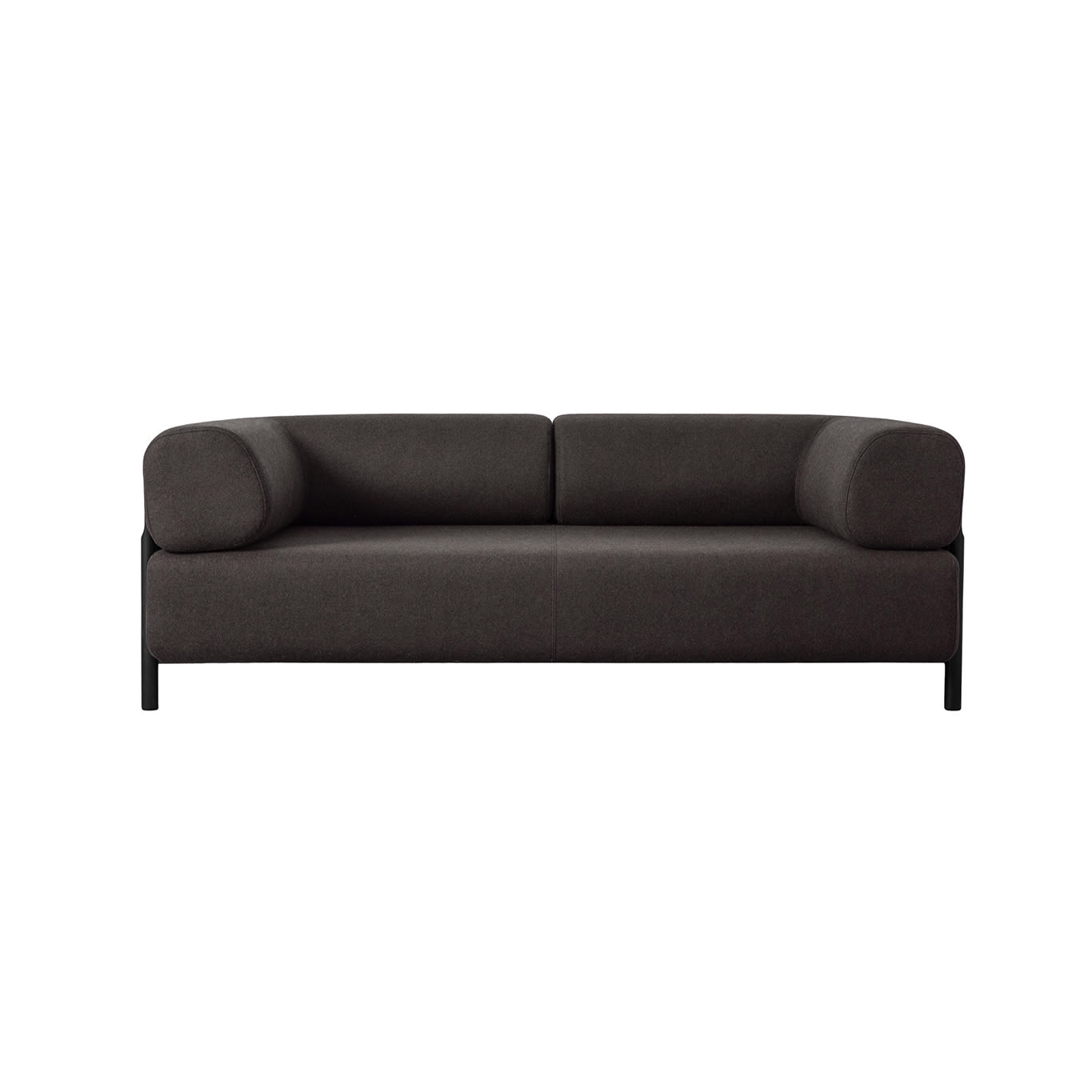 2-seater Sofa with Armrests, Brown-Black