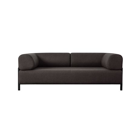 Palo 2-seater Sofa with Armrests, Brown-Black (UK)