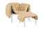 Puffy Lounge Chair + Ottoman, Sand Leather / Stainless (UK), Art. no. 20672 (image 1)