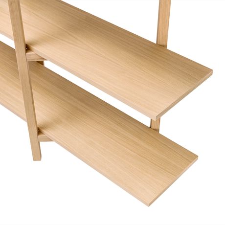 Zig Zag Shelf Low, Oak