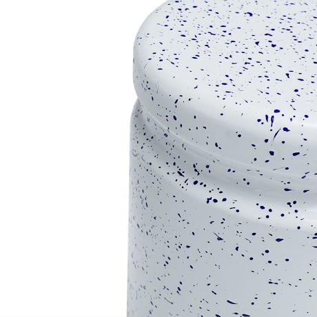 Last Stool, White / Blue Splatter