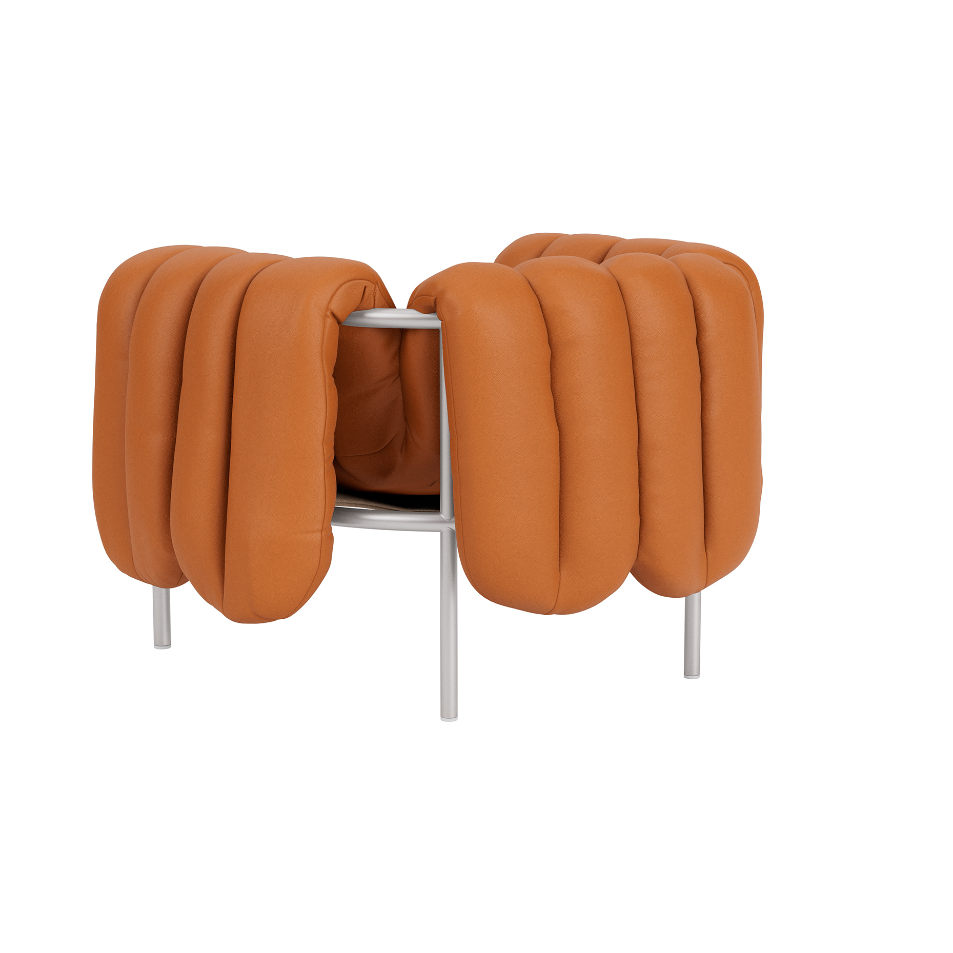 Puffy Lounge Chair, Elmosoft Leather 54035 / Stainless, Art. no. 90124 (image 4)