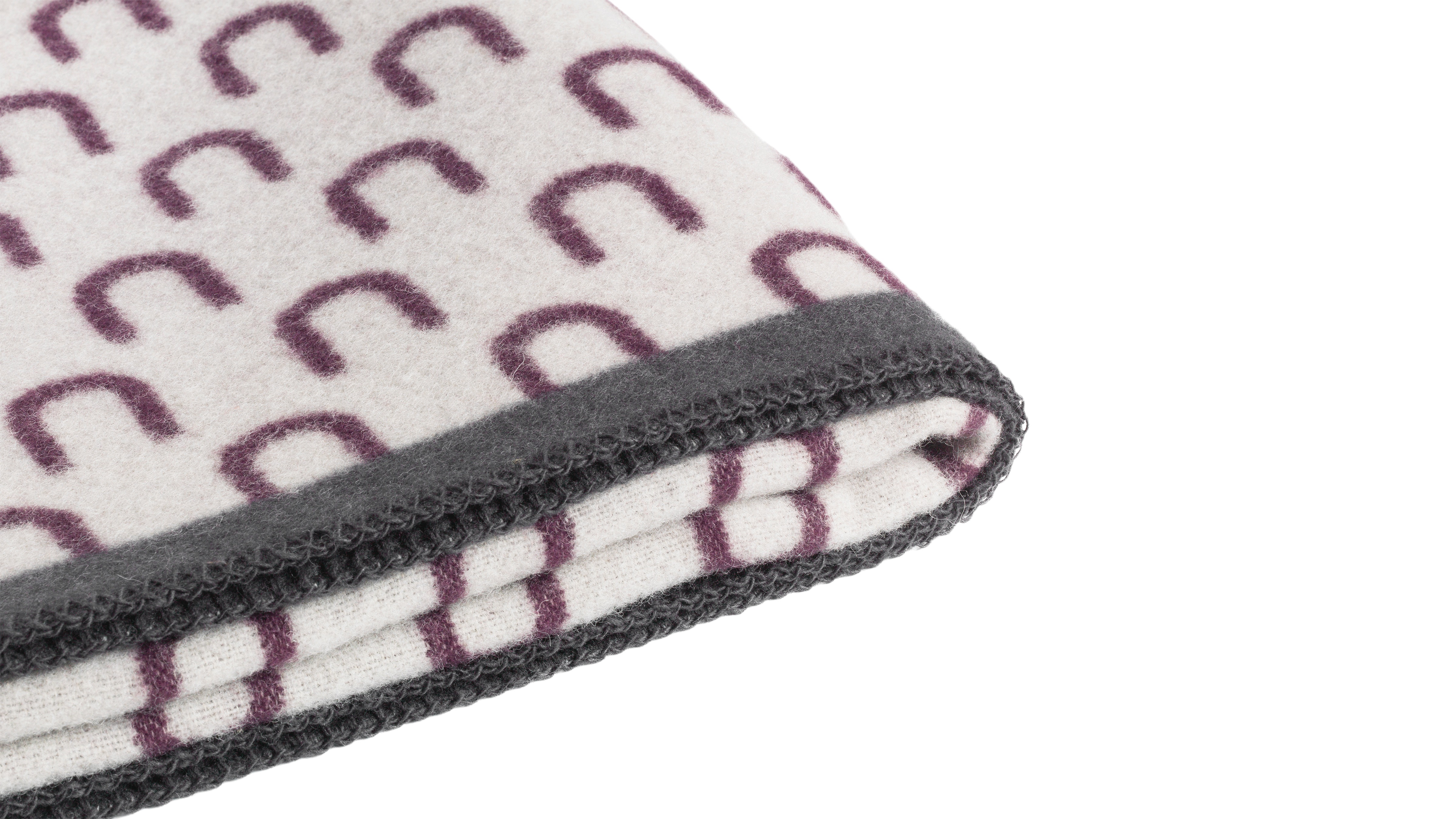 Arch Throw Aubergine Grey Hem