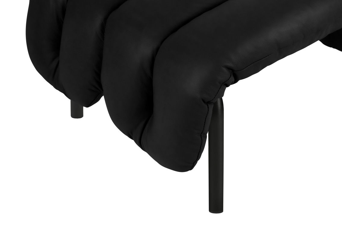 Puffy Lounge Chair + Ottoman, Black Leather / Black Grey, Art. no. 20356 (image 2)