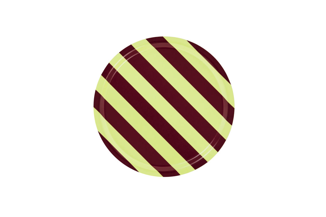 Stripe Tray Medium, Butter / Burgundy, Art. no. 31048 (image 1)