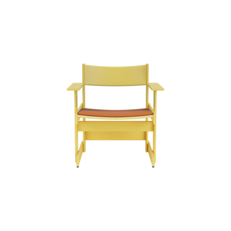 Bullnose Lounge Chair, Yellow / Elmosoft Leather 54035 Seat Pad UK