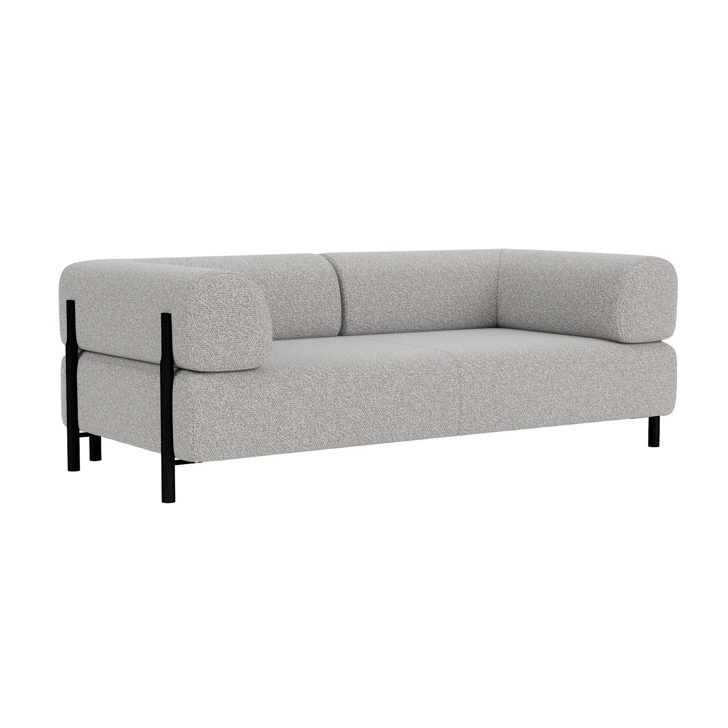 2-seater Sofa with Armrests, Storr 612/Black (UK)