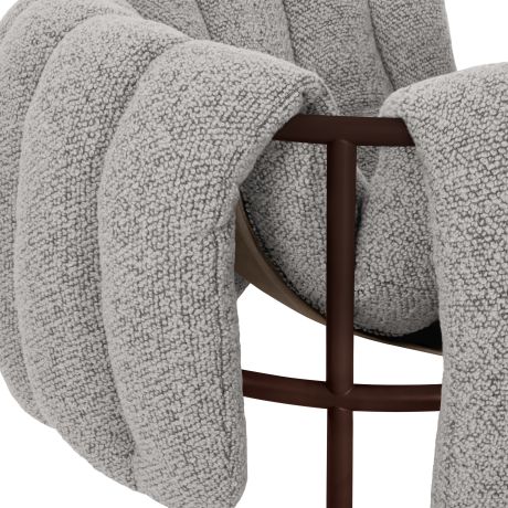Puffy Lounge Chair, Pebble / Chocolate Brown
