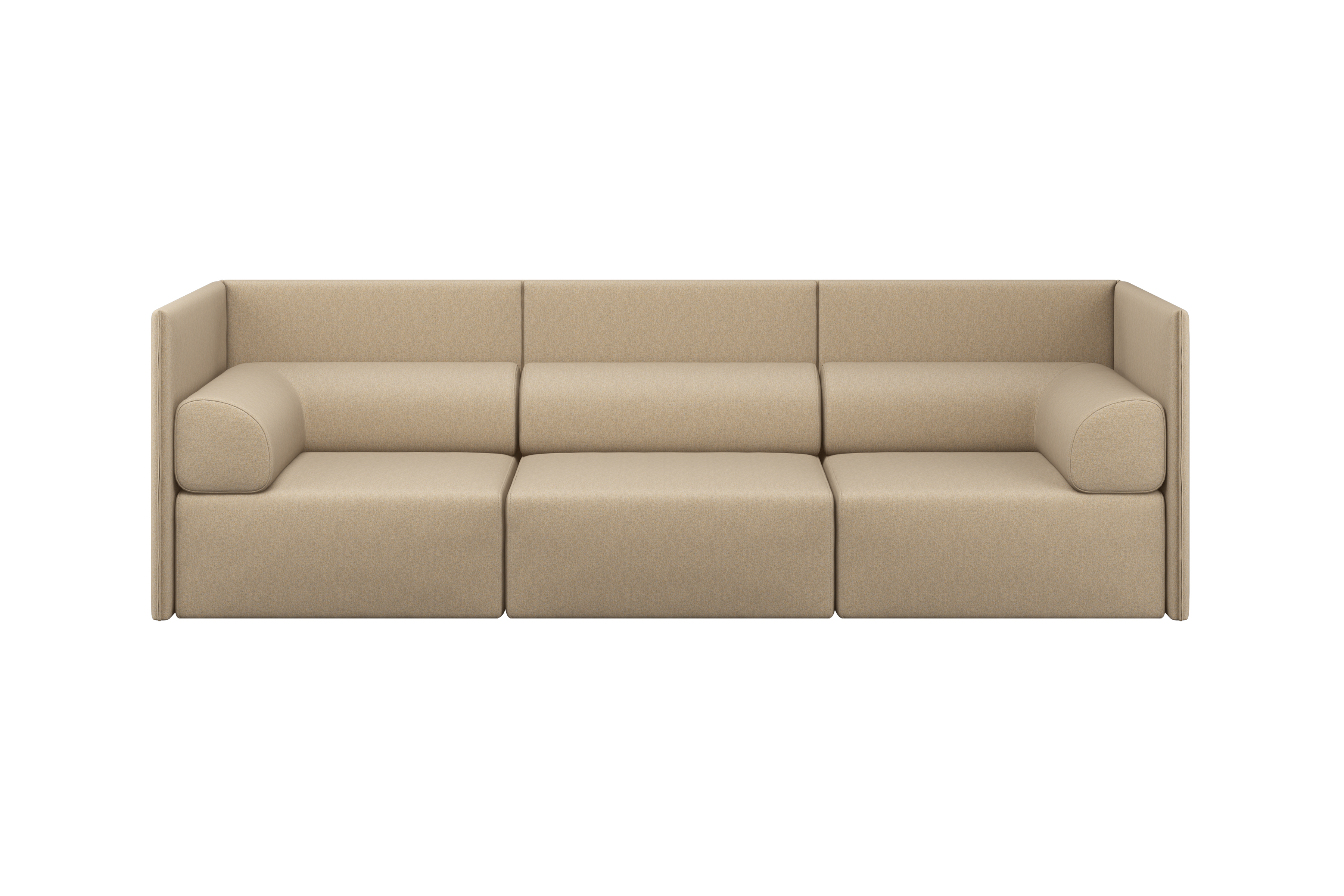 Palo Block 3-seater Sofa Medium Back with Armrests, Beige (UK), Art. no. 20759 (image 1)