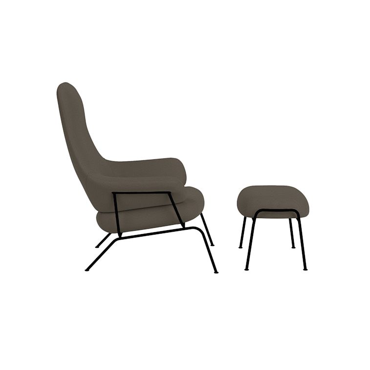 Hai Lounge Chair + Ottoman, Cura 61169/Black, Art. no. 31960 (image 3)