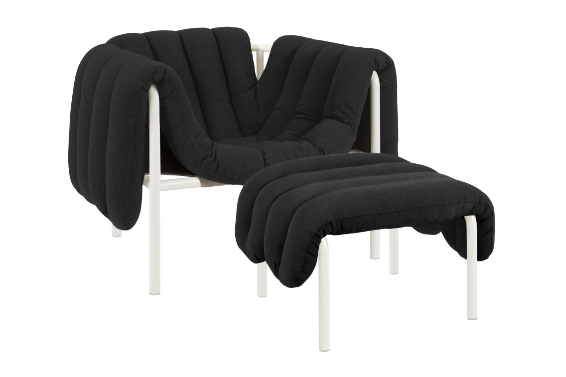 Puffy Lounge Chair + Ottoman, Anthracite / Cream, Art. no. 20314 (image 1)