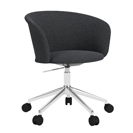 Kendo Swivel Chair 5-star Castors, Graphite / Polished (UK)