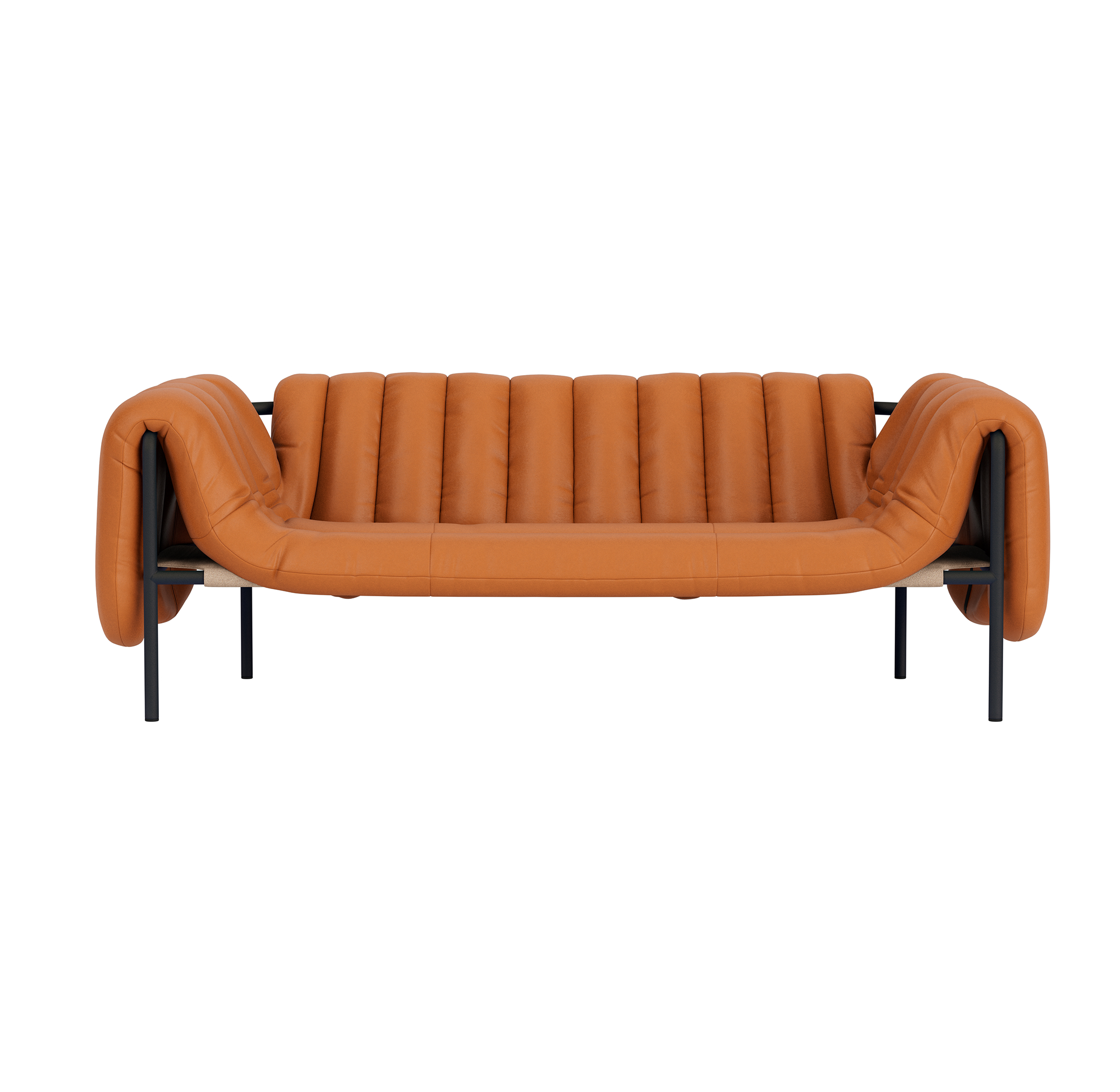 Puffy 2.5-seater Sofa, Elmosoft Leather 54035 / Black Grey, Art. no. 95996 (image 2)