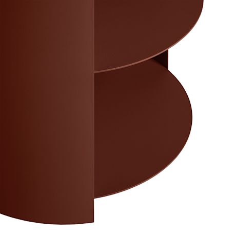 Hide Side Table, Red Brown Textured