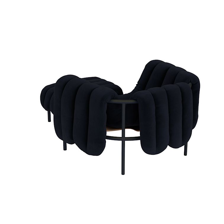Puffy Lounge Chair + Ottoman, Velluto Coex VL30 / Black Grey (UK), Art. no. 32042 (image 3)