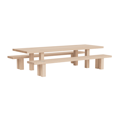 Max Table + Benches 300 cm / 118 in, Ash