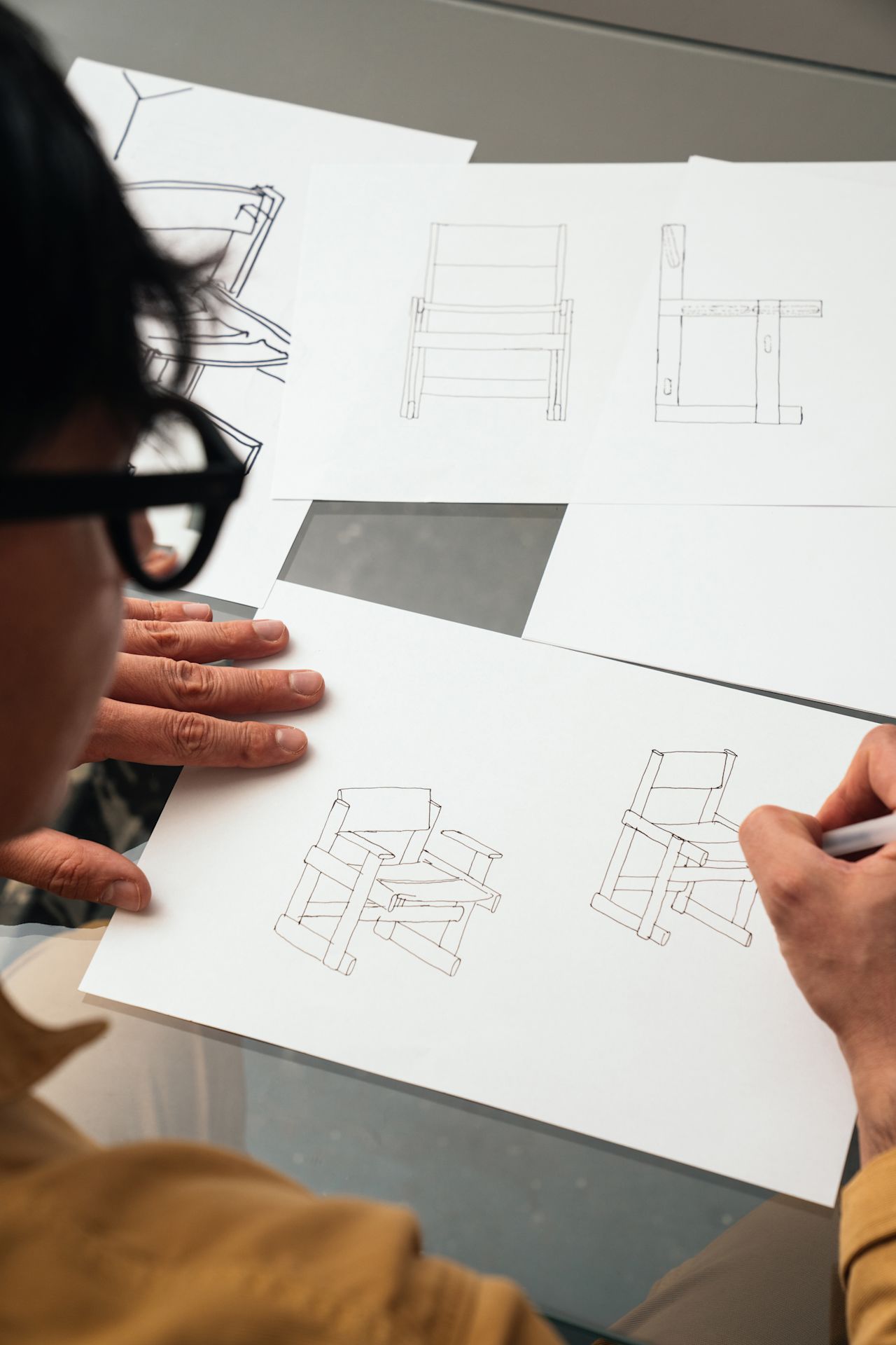 An editorial image from behind the scenes of making Bullnose Chair and Bullnose Lounge Chair by designer Marco Campardo.