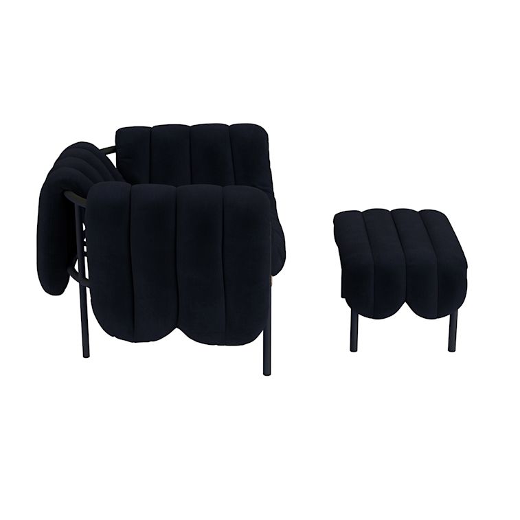 Puffy Lounge Chair + Ottoman, Velluto Coex VL30 / Black Grey (UK), Art. no. 32042 (image 5)