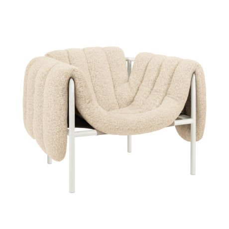 Puffy Lounge Chair, Eggshell / Cream
