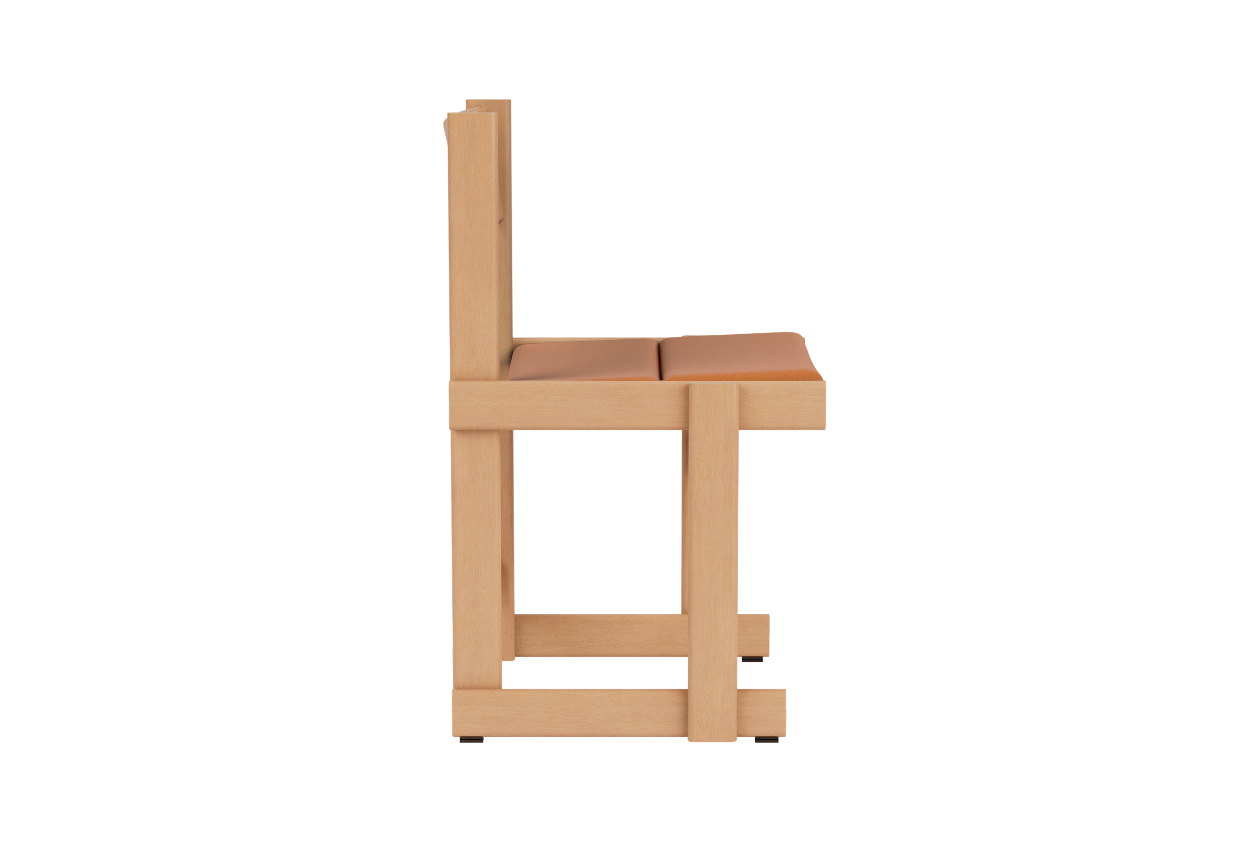 Bullnose Chair, Natural / Elmosoft Leather 54035 Seat Pad UK