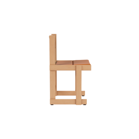 Bullnose Chair, Natural / Elmosoft Leather 54035 Seat Pad UK