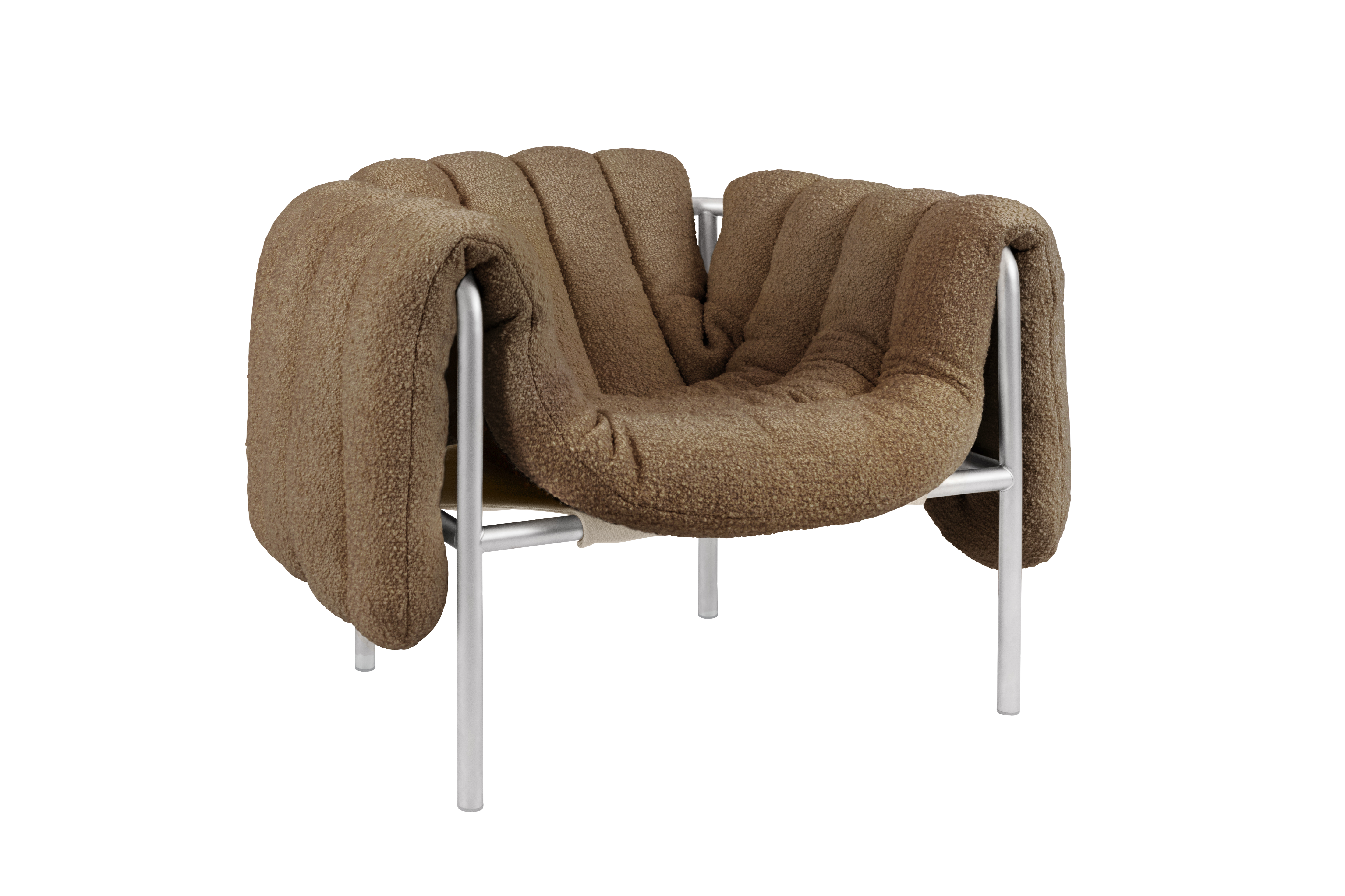 Puffy Lounge Chair, Sawdust / Stainless — Hem