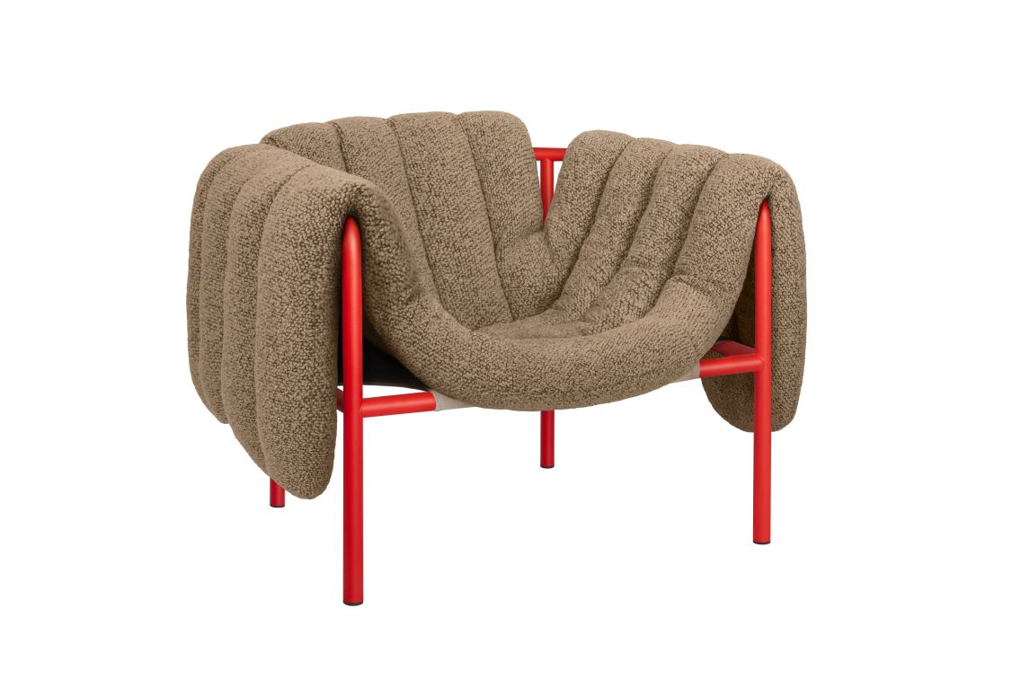 Puffy Lounge Chair, Sawdust / Traffic Red, Art. no. 20467 (image 1)