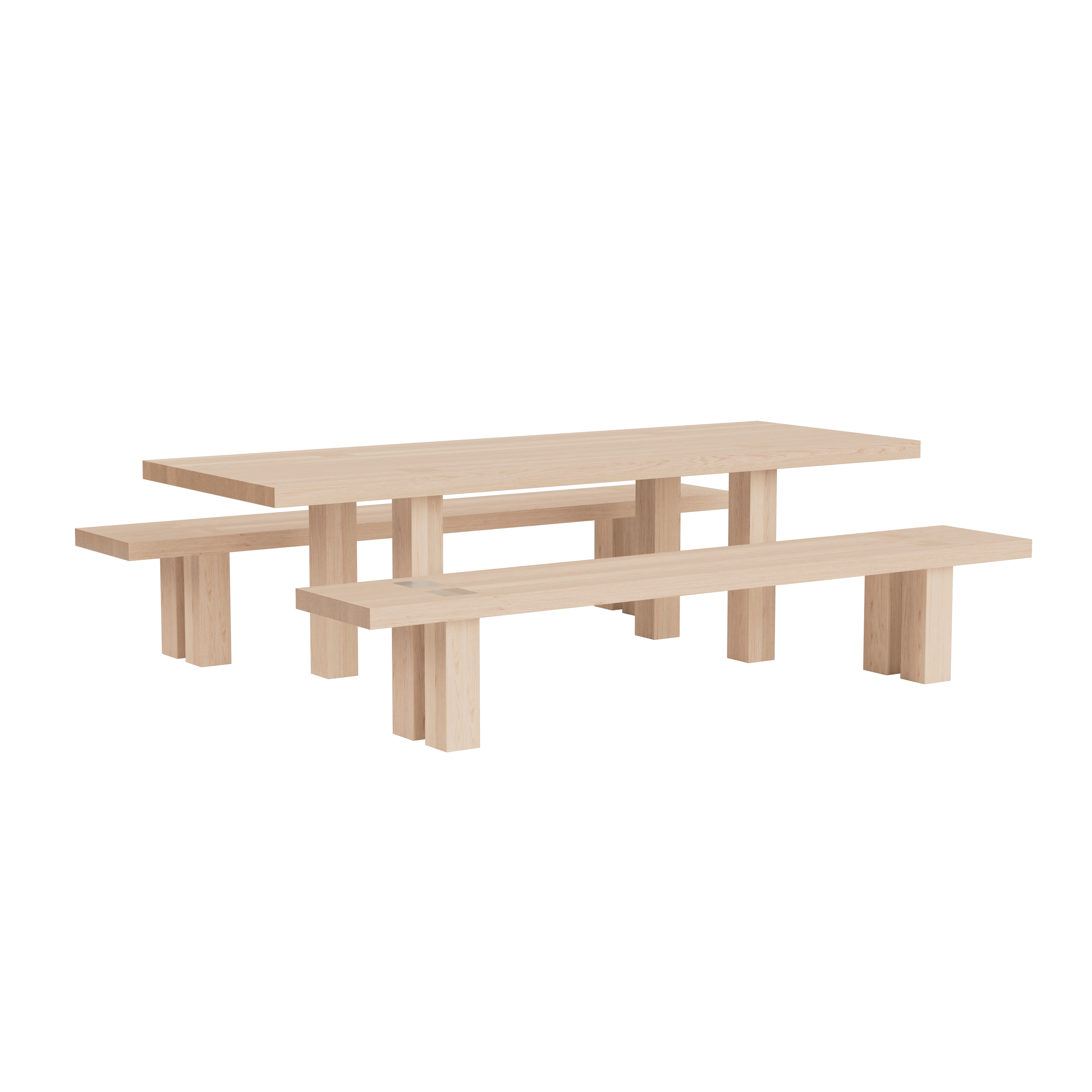 Max Table + Benches 250 cm / 98.4 in, Ash