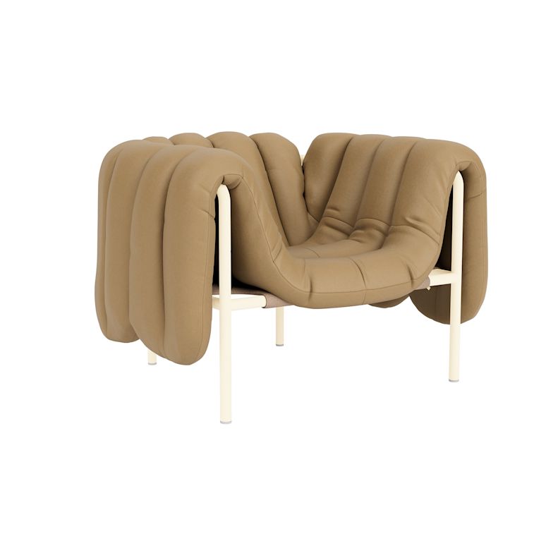 Puffy Lounge Chair, Elmosoft Leather 03009 / Cream (UK), Art. no. 90062 (image 1)