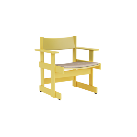 Bullnose Lounge Chair, Yellow / Swan Seat Pad