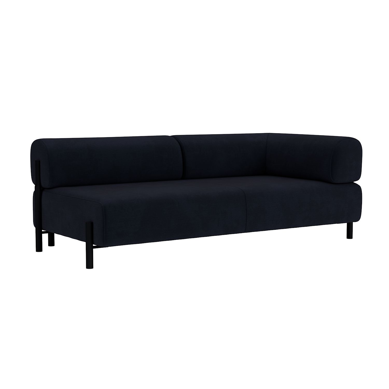 2-seater Sofa Chaise Right, Velluto Coex VL30/Black (UK)