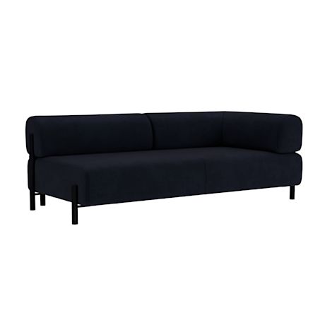 Palo 2-seater Sofa Chaise Right, Velluto Coex VL30/Black (UK)