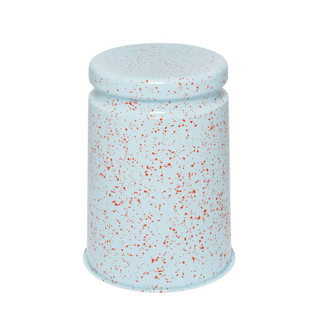 Last Stool, Light Blue / Orange Red Splatter