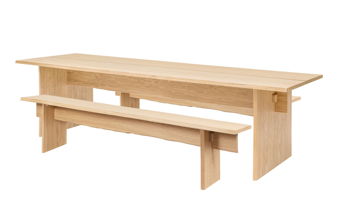 Bookmatch Table 275 cm / 108.3 in + Benches, Oak, Art. no. 20262 (image 1)