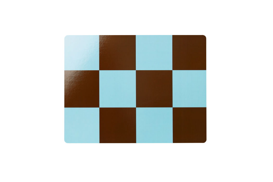 Check Placemat (Set of 2), Light Blue / Chocolate, Art. no. 31055 (image 1)