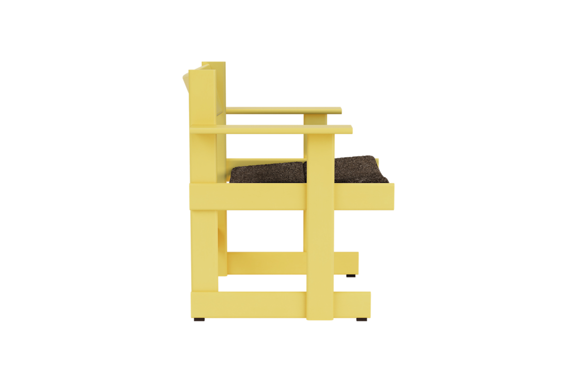 Bullnose Lounge Chair, Yellow / Taupe Sheepskin Seat Pad, Art. no. 31668 (image 3)