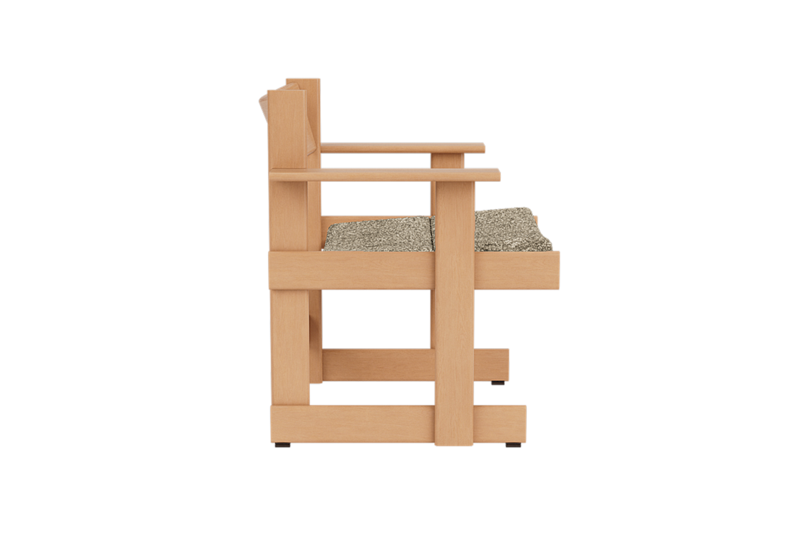 Bullnose Lounge Chair, Natural / Taupe Sheepskin Seat Pad, Art. no. 31671 (image 3)