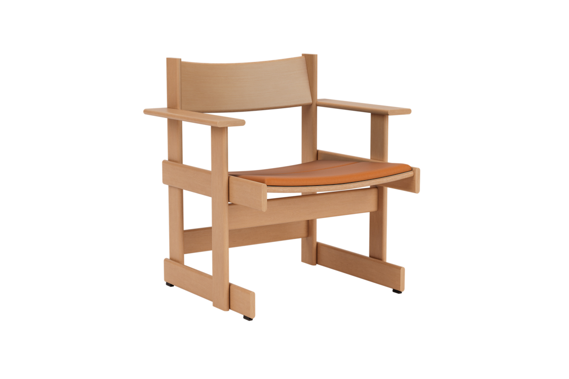 Bullnose Lounge Chair, Natural / Elmosoft Leather 54035 Seat Pad, Art. no. 31672 (image 1)