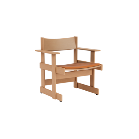 Bullnose Lounge Chair, Natural / Elmosoft Leather 54035 Seat Pad