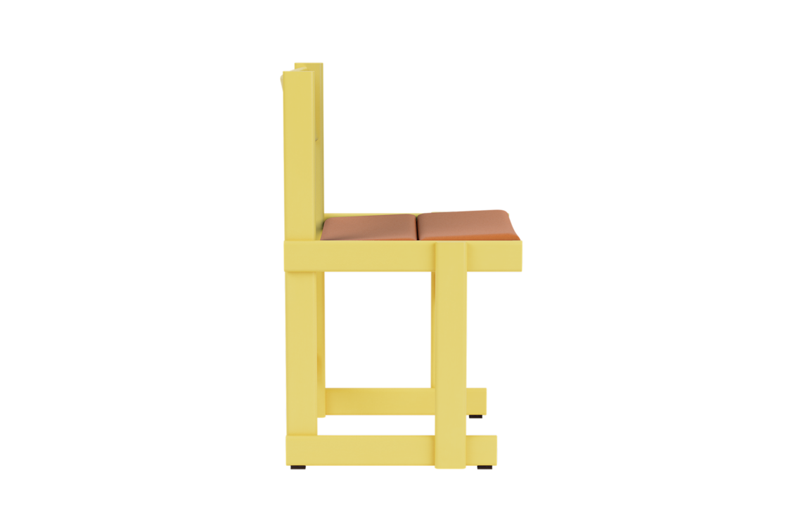 Bullnose Chair, Yellow / Elmosoft Leather 54035 Seat Pad, Art. no. 31662 (image 2)