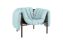 Puffy Lounge Chair, Light Blue Leather / Chocolate Brown, Art. no. 20481 (image 1)