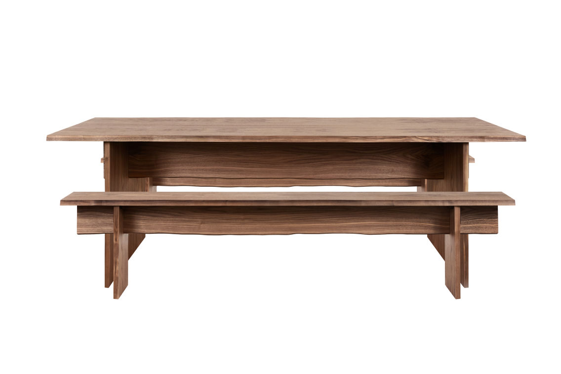 Bookmatch Table 220 cm / 86.6 in + Benches, Walnut, Art. no. 20263 (image 2)