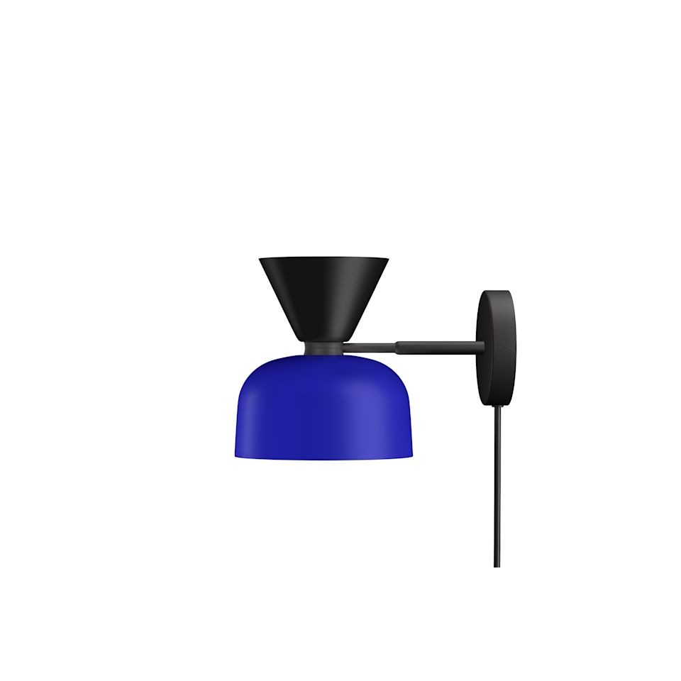 Alphabeta Wall Light + Cable, Jet Black / Blue by Hem