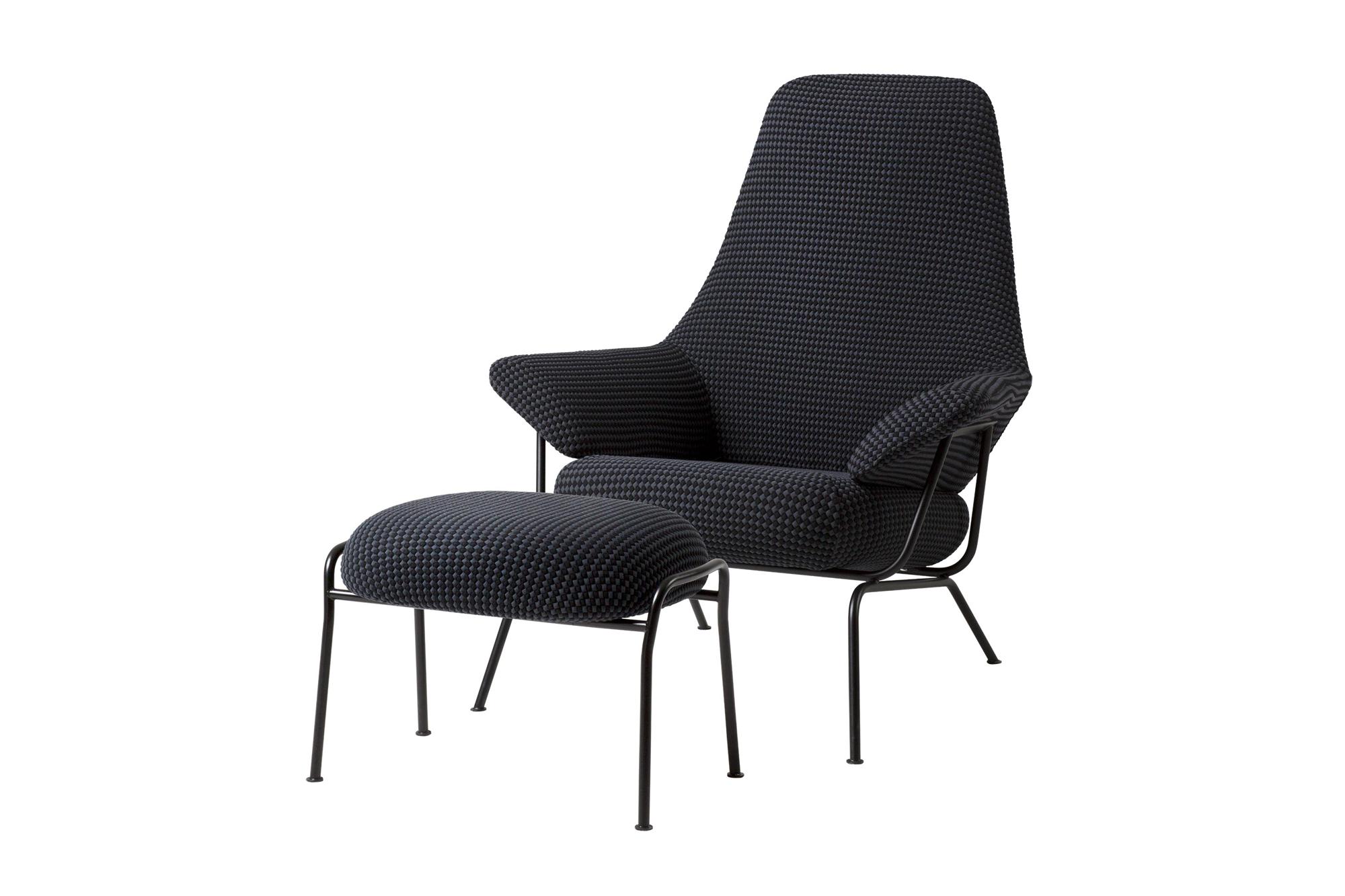 Hai Lounge Chair + Ottoman, Mosaic Charcoal (UK), Art. no. 20494 (image 1)