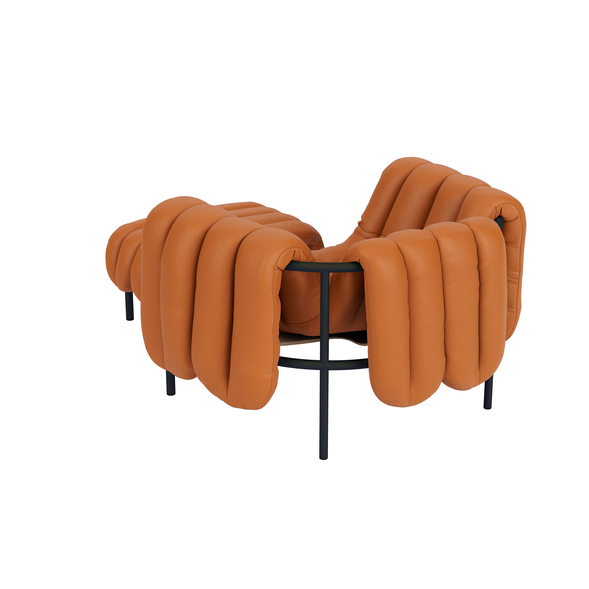 Puffy Lounge Chair + Ottoman, Elmosoft Leather 54035 / Black Grey, Art. no. 90250 (image 4)